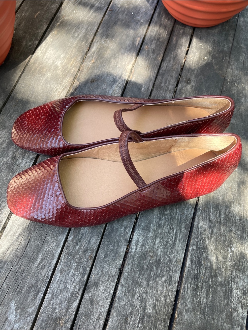 Madewell Women's Mary Jane Ballet Flats in Burgundy - Picture 5 of 6